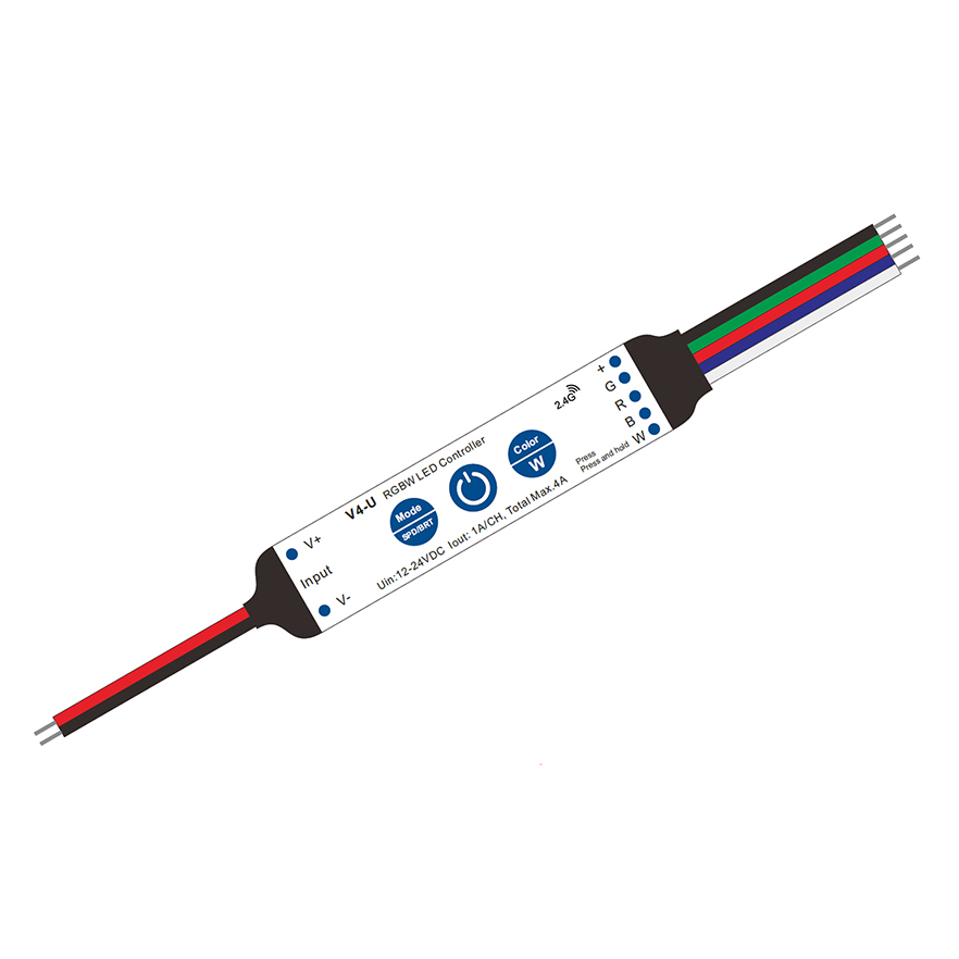 V4-U 12-24VDC 3-Key CV RGBW LED Mini Controller
